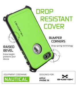 iPhone SE/5S/5 Waterproof Case, Ghostek® Nautical Green Series| Underwater | Aluminum Frame (Color in image: Pink)