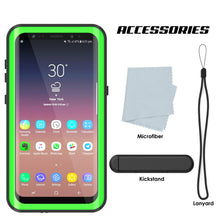 Cargar imagen en el visor de la galería, Galaxy S9 Waterproof Case PunkCase StudStar Light Green Thin 6.6ft Underwater IP68 ShockProof (Color in image: black)

