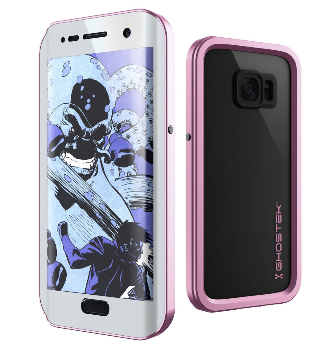 Galaxy S7 EDGE Waterproof Case, Ghostek Atomic 2.0 Pink Shock/Dirt/Snow Proof | Lifetime Warranty (Color in image: Pink)