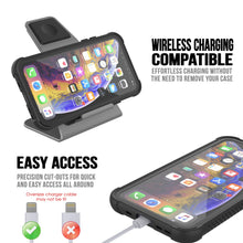 Cargar imagen en el visor de la galería, PunkCase iPhone 11 Pro Max Case, [Spartan Series] Clear Rugged Heavy Duty Cover W/Built in Screen Protector [Black] (Color in image: pink)
