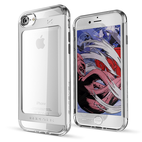 iPhone 7 Case, Ghostek® 2.0  Cloak 2.0 Silver Series w/ Explosion-Proof Screen Protector | Aluminum Frame (Color in image: Silver)