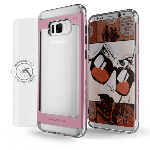 Galaxy S8 Plus Case, Ghostek Pink 2.0 Pink Series w/ ExplosionProof Screen Protector | Aluminum Frame (Color in image: Pink)