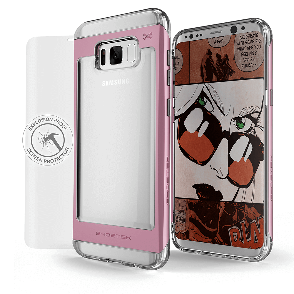 Galaxy S8 Plus Case, Ghostek Pink 2.0 Pink Series w/ ExplosionProof Screen Protector | Aluminum Frame (Color in image: Pink)
