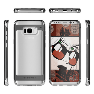 Galaxy S8 Case, Ghostek® Cloak 2.0 Black w/ ExplosionProof Screen Protector | Aluminum Frame (Color in image: Silver)