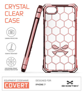 iPhone 7 Plus Case, Ghostek® Covert Rose Pink, Premium Impact Protective Armor | Warranty (Color in image: space grey)