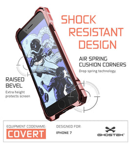 iPhone 7 Plus Case, Ghostek® Covert Rose Pink, Premium Impact Protective Armor | Warranty (Color in image: gold)