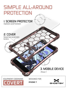 iPhone 7 Plus Case, Ghostek® Covert Rose Pink, Premium Impact Protective Armor | Warranty (Color in image: clear)