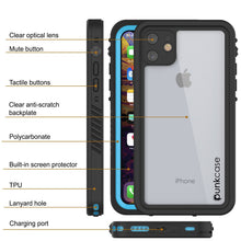 Cargar imagen en el visor de la galería, iPhone 11 Waterproof Case, Punkcase [Extreme Series] Armor Cover W/ Built In Screen Protector [Light Blue] (Color in image: Pink)
