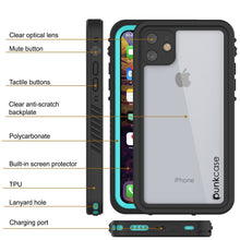 Cargar imagen en el visor de la galería, iPhone 11 Waterproof Case, Punkcase [Extreme Series] Armor Cover W/ Built In Screen Protector [Teal] (Color in image: Black)
