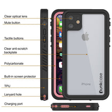 Cargar imagen en el visor de la galería, iPhone 11 Waterproof Case, Punkcase [Extreme Series] Armor Cover W/ Built In Screen Protector [Pink] (Color in image: Black)
