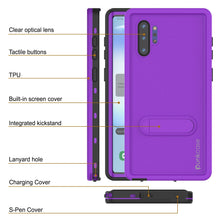 Load image into Gallery viewer, PunkCase Galaxy Note 10+ Plus Waterproof Case, [KickStud Series] Armor Cover [Purple] (Color in image: Light Blue)
