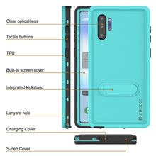 Load image into Gallery viewer, PunkCase Galaxy Note 10+ Plus Waterproof Case, [KickStud Series] Armor Cover [Teal] (Color in image: Black)
