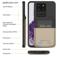 Load image into Gallery viewer, PunkJuice S20 Ultra Battery Case Gold - Fast Charging Power Juice Bank with 6000mAh (Color in image: Patterned Blue)
