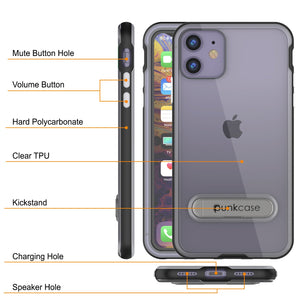iPhone 11 Case, PUNKcase [LUCID 3.0 Series] [Slim Fit] Armor Cover w/ Integrated Screen Protector [Black] (Color in image: Gold)