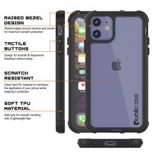 Cargar imagen en el visor de la galería, PunkCase iPhone 11 Case, [Spartan Series] Clear Rugged Heavy Duty Cover W/Built in Screen Protector [Black] (Color in image: light blue)

