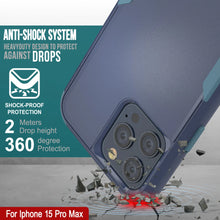 Load image into Gallery viewer, Punkcase para iPhone 15 Pro Max Belt Clip Case de funda de múltiples capas [Serie Patron] [azul marino]
