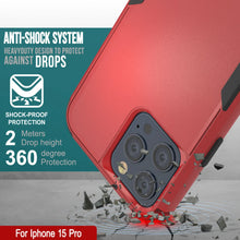 Cargar imagen en el visor de la galería, Punkcase para iPhone 15 Pro Belt Clip Multililínea Case de funda [Serie Patron] [Red-Black]
