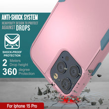 Cargar imagen en el visor de la galería, Punkcase para iPhone 15 Pro Belt Clip Multilililyer Fase de funda [Serie Patron] [Pink-Blue]
