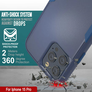 Punkcase para iPhone 15 Pro Belt Clip Multilililyer Fase de funda [Serie Patron] [Armada]