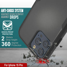 Load image into Gallery viewer, Punkcase para iPhone 15 Pro Belt Clip Multililíneos Case de funda [Serie Patron] [Negro]
