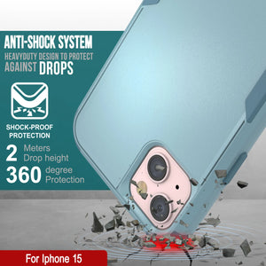 Punkcase para iPhone 15 Cinco de funda de múltiples capas de cinturón [Serie Patron] [menta]