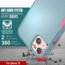 Load image into Gallery viewer, Punkcase para iPhone 15 Centro de estuche multicapa de clip de múltiples [Serie de patrón] [menta rosa]]
