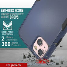 Load image into Gallery viewer, Punkcase para iPhone 15 Cinco de funda de múltiples capas de cinturón [Serie de clientes] [Navy Black]
