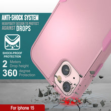 Cargar imagen en el visor de la galería, Punkcase para iPhone 15 Centro de cinturones de funda de múltiples capas [Serie de clientes] [PINK]
