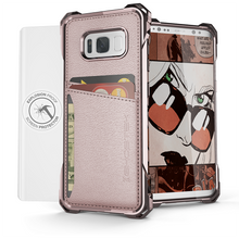 Cargar imagen en el visor de la galería, Galaxy S8+ Plus Wallet Case, Ghostek Exec Pink Series | Slim Armor Hybrid Impact Bumper | TPU PU Leather Credit Card Slot Holder Sleeve Cover (Color in image: Pink)
