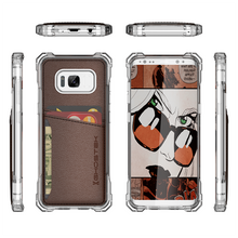 Cargar imagen en el visor de la galería, Galaxy S8+ Plus Wallet Case, Ghostek Exec Brown Series | Slim Armor Hybrid Impact Bumper | TPU PU Leather Credit Card Slot Holder Sleeve Cover (Color in image: Red)
