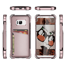 Cargar imagen en el visor de la galería, Galaxy S8+ Plus Wallet Case, Ghostek Exec Pink Series | Slim Armor Hybrid Impact Bumper | TPU PU Leather Credit Card Slot Holder Sleeve Cover (Color in image: Red)

