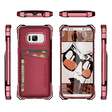 Cargar imagen en el visor de la galería, Galaxy S8+ Plus Wallet Case, Ghostek® Exec Red Series | Slim Armor Hybrid Impact Bumper | TPU PU Leather Credit Card Slot Holder Sleeve Cover (Color in image: Gold)
