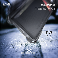 Cargar imagen en el visor de la galería, Galaxy S8 Wallet Case, Ghostek Exec Black Series | Slim Armor Hybrid Impact Bumper | TPU PU Leather Credit Card Slot Holder Sleeve Cover 
