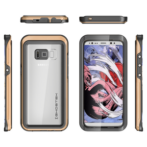 Galaxy S8 Waterproof Case, Ghostek Atomic 3 Series| Underwater | Shockproof | Dirt-proof | Snow-proof | Aluminum Frame | Ultra Fit | Swimming | (Gold) (Color in image: Red)