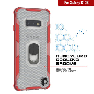 Funda Punkcase Galaxy S10e [Serie Magnetix 2.0] Funda transparente TPU protectora con soporte [Rojo]