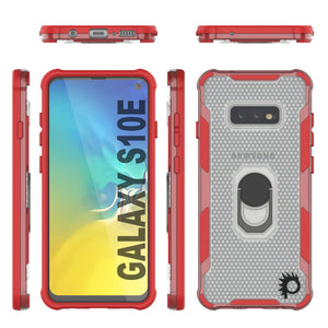 Funda Punkcase Galaxy S10e [Serie Magnetix 2.0] Funda transparente TPU protectora con soporte [Rojo]