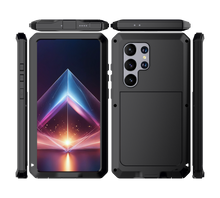 Load image into Gallery viewer, Carcasa de metal Galaxy S24 Ultra, cubierta antichoque de grado militar resistente, cuerpo completo rígido [azul].
