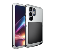 Load image into Gallery viewer, Funda de Metal Galaxy S24 Ultra, Cubierta de Armadura Resistente de Grado Militar [a prueba de golpes] Cuerpo Completo Duro [Plata]
