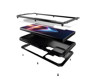Carcasa metálica Galaxy S24 Ultra, cubierta de armadura militar resistente de alto rendimiento [a prueba de golpes]. Diseño duro de cuerpo completo [púrpura].
