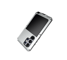 Load image into Gallery viewer, Funda de Metal Galaxy S24 Ultra, Cubierta de Armadura Resistente de Grado Militar [a prueba de golpes] Cuerpo Completo Duro [Plata]
