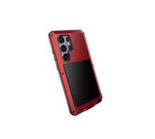 Load image into Gallery viewer, Carcasa metálica Galaxy S24 Ultra, funda resistente de grado militar [a prueba de golpes] cuerpo completo duro [rojo].
