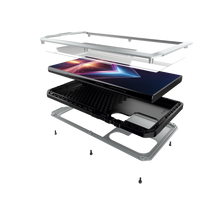 Load image into Gallery viewer, Funda de Metal Galaxy S24 Ultra, Cubierta de Armadura Resistente de Grado Militar [a prueba de golpes] Cuerpo Completo Duro [Plata]
