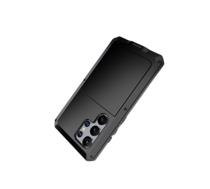 Funda de metal para Galaxy S24 Ultra, resistente de grado militar, cubierta de armadura resistente [a prueba de golpes], cuerpo completo resistente [blanco].