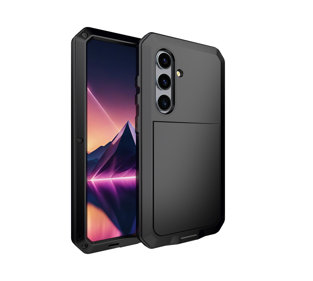 Funda de Metal para Galaxy S24 Plus, Cobertura de Armadura Militar Resistente [a prueba de golpes] Cuerpo Completo Rígido [Rosa]