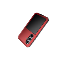 Cargar imagen en el visor de la galería, Funda de Metal Galaxy S24, cubierta de armadura resistente de grado militar [a prueba de golpes] Dura de cuerpo completo [Roja]
