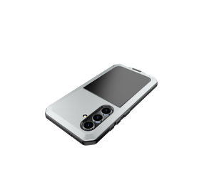 Funda de metal Galaxy S24 Plus, resistente y de grado militar [a prueba de golpes], cuerpo completo resistente [plateada].