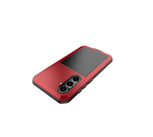 Cargar imagen en el visor de la galería, Funda de Metal Galaxy S24, cubierta de armadura resistente de grado militar [a prueba de golpes] Dura de cuerpo completo [Roja]
