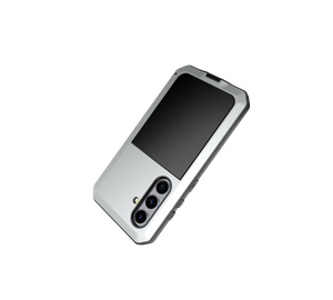Funda de metal Galaxy S24 Plus, resistente y de grado militar [a prueba de golpes], cuerpo completo resistente [plateada].