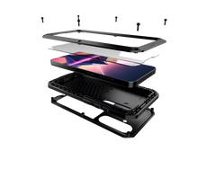 Load image into Gallery viewer, Funda de Metal para Galaxy S24 Plus, Cobertura de Armadura Militar Resistente [a prueba de golpes] Cuerpo Completo Rígido [Rosa]
