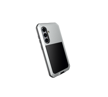 Cargar imagen en el visor de la galería, Funda de metal Galaxy S24 Plus, resistente y de grado militar [a prueba de golpes], cuerpo completo resistente [plateada].
